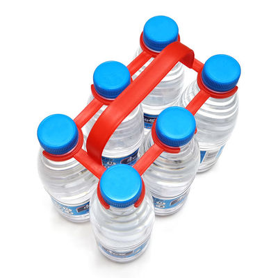 HDPE ハンドルシックスパックプラスチックボトルキャリア 27-28mmボトル直径アプリケーション