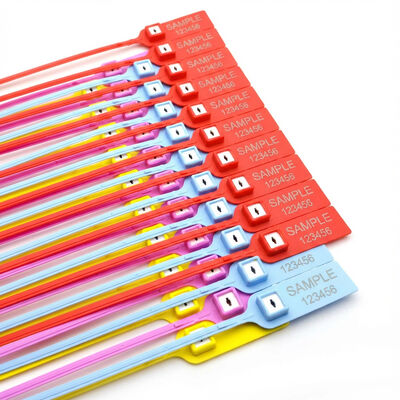 引っ張る 緊密なプラスチックシール メタル挿入 フラットテイル 使い捨て オーダーメイド セキュリティシール タグ